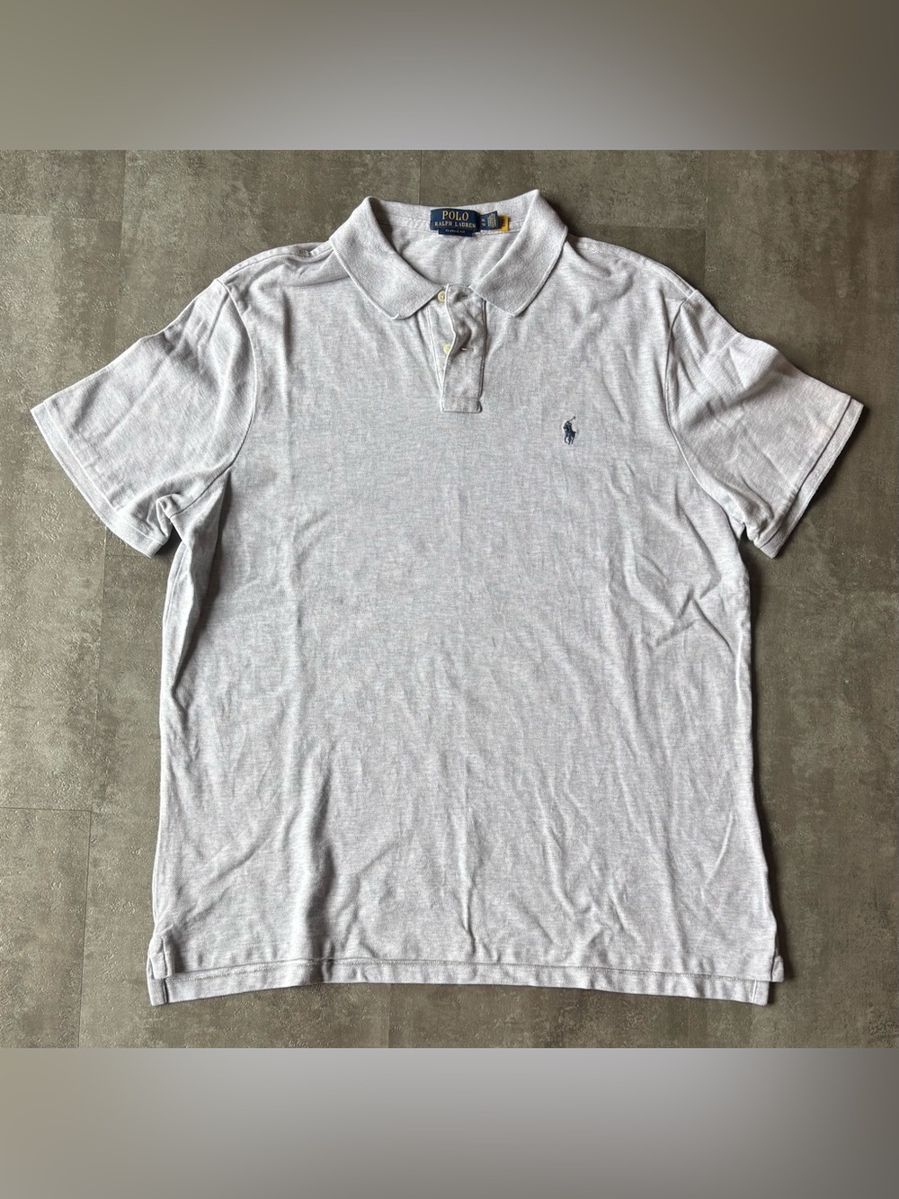 Polo Ralph Lauren Iconic Mesh Polo Shirt Mens XL Classic Fit Gray Blue Pony